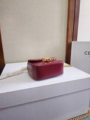 Kitlife Celine Mini Chain Claude In Burgundy Shiny Calfskin Bag 11x9.5x4cm  - 2