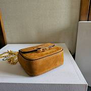 Kitlife Celine Mini Chain Claude In Brown Suede Leather Bag 11x9.5x4cm  - 5