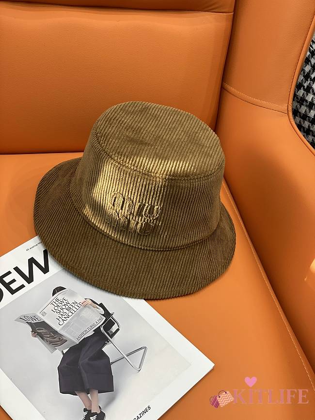 Kitlife Miu Miu Corduroy Bucket Hat Brown - 1