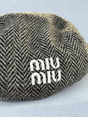 Kitlife Women's Grey Logo Chevron Wool Beret  - 3