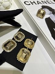 Kitlife Chanel 25K New Full Diamond Double C Lace Square Earrings - 6