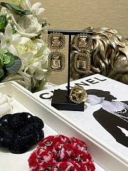 Kitlife Chanel 25K New Full Diamond Double C Lace Square Earrings - 5