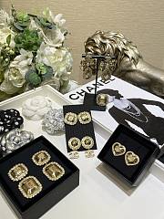 Kitlife Chanel 25K New Full Diamond Double C Lace Square Earrings - 4