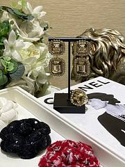 Kitlife Chanel 25K New Full Diamond Double C Lace Square Earrings - 2