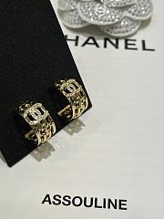 Kitlife Chanel 25B Gold Full Diamond Double C Chain Hoop Earrings - 1