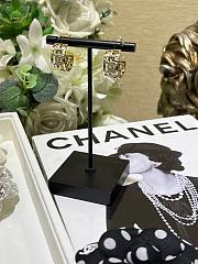 Kitlife Chanel 25B Gold Full Diamond Double C Chain Hoop Earrings - 4