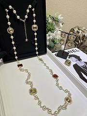 Kitlife Chanel 25K New Gold Lava Square Lace Crystal Pearl Long Necklace - 1