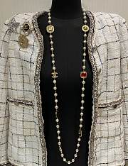 Kitlife Chanel 25K New Gold Lava Square Lace Crystal Pearl Long Necklace - 5