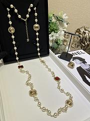 Kitlife Chanel 25K New Gold Lava Square Lace Crystal Pearl Long Necklace - 4