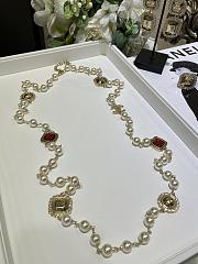 Kitlife Chanel 25K New Gold Lava Square Lace Crystal Pearl Long Necklace - 2