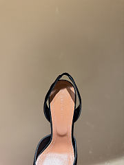 Kitlife Amina Muaddi Satin Black Slingback Pumps  - 5