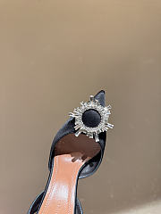 Kitlife Amina Muaddi Satin Black Slingback Pumps  - 2