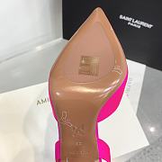 Kitlife Amina Muaddi Satin Pink Slingback Pumps  - 4