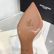 Kitlife Amina Muaddi Satin White Slingback Pumps  - 6