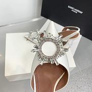 Kitlife Amina Muaddi Satin White Slingback Pumps  - 2