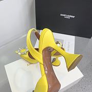 Kitlife Amina Muaddi Satin Yellow Slingback Pumps  - 5