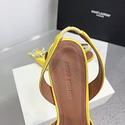 Kitlife Amina Muaddi Satin Yellow Slingback Pumps  - 2