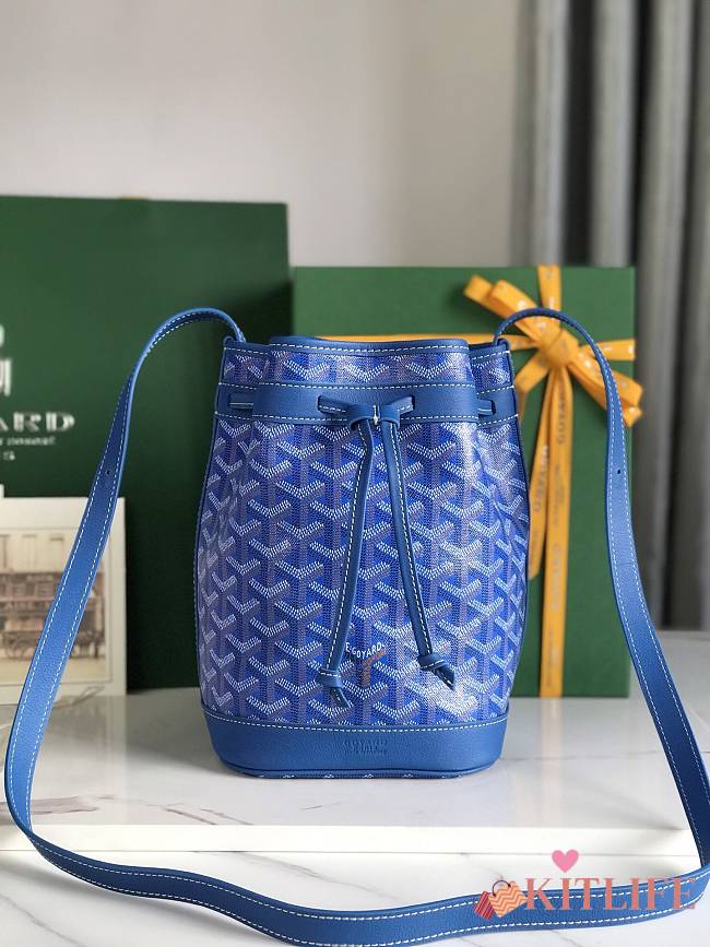 Kitlife Goyard Petit Flot Bucket Bag Blue 14x16x22cm  - 1