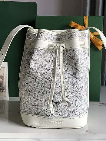 Kitlife Goyard Petit Flot Bucket Bag White 14x16x22cm