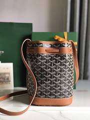 Kitlife Goyard Petit Flot Bucket Bag Black & Brown 14x16x22cm  - 5