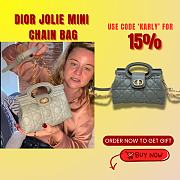 Kitlife Dior Jolie Top Handle Mini Chain Bag Grey 18.5x13x8.5cm - 1