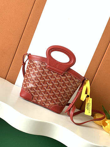 Kitlife Goyard Beluga Mini Basket Bag Red 23x18.5x8cm 