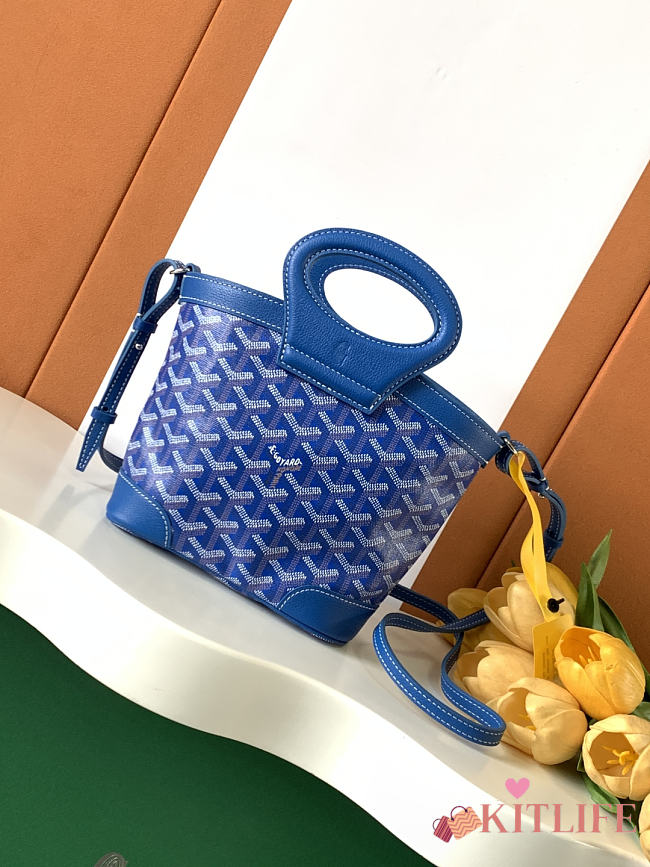 Kitlife Goyard Beluga Mini Basket Bag Blue 23x18.5x8cm  - 1