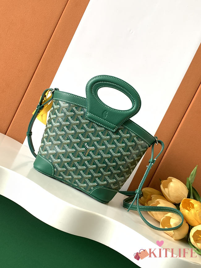 Kitlife Goyard Beluga Mini Basket Bag Green 23x18.5x8cm  - 1
