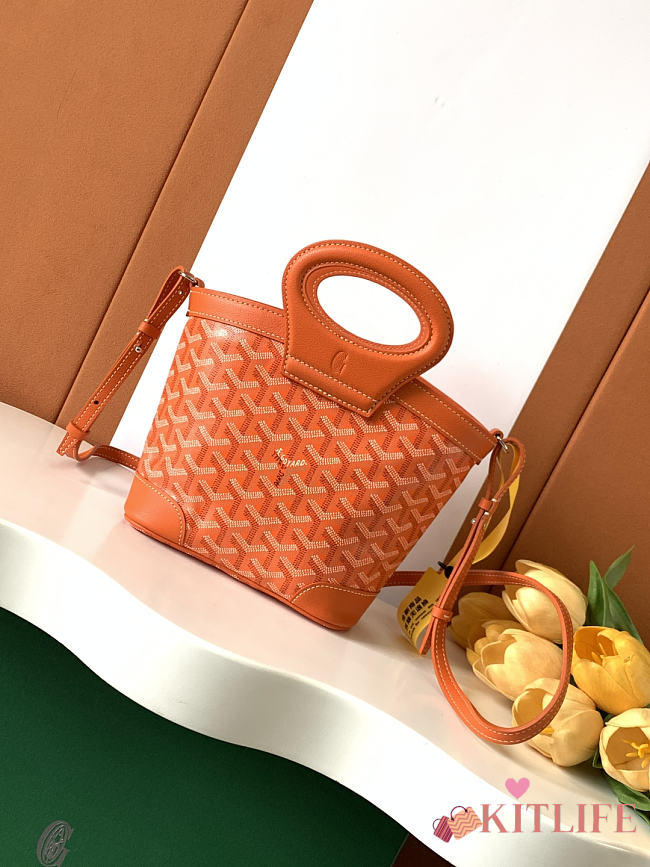 Kitlife Goyard Beluga Mini Basket Bag Orange 23x18.5x8cm - 1