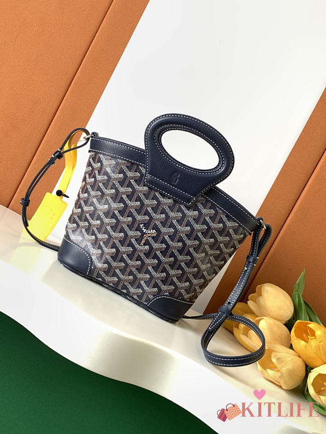 Kitlife Goyard Beluga Mini Basket Bag Dark Blue 23x18.5x8cm - 1