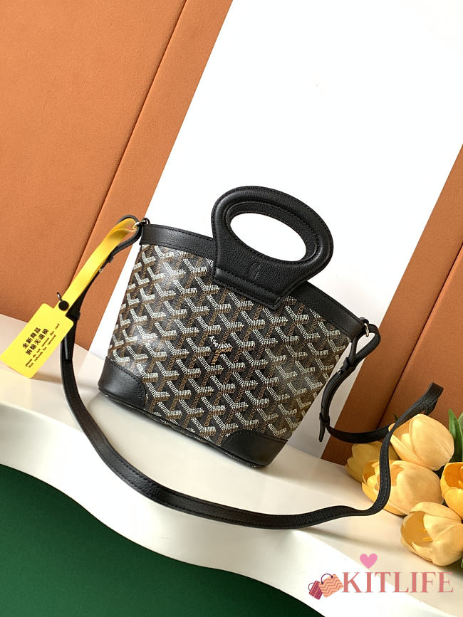 Kitlife Goyard Beluga Mini Basket Bag Black 23x18.5x8cm - 1