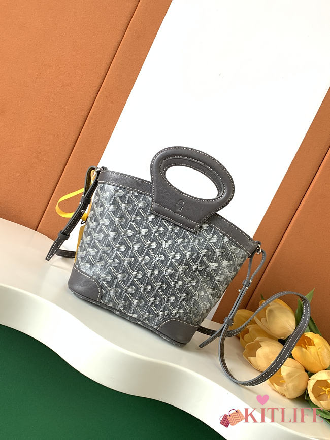 Kitlife Goyard Beluga Mini Basket Bag Grey 23x18.5x8cm  - 1