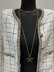 Kitlife Chanel 25K Gold Double C Black Enamel Five-Pointed Star Necklace - 1
