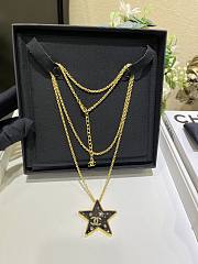 Kitlife Chanel 25K Gold Double C Black Enamel Five-Pointed Star Necklace - 2