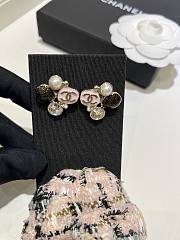 Kitlife Chanel 25K Black and Pink Enamel Double C Geometric Earrings  - 5