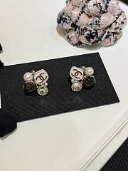 Kitlife Chanel 25K Black and Pink Enamel Double C Geometric Earrings  - 4