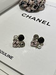 Kitlife Chanel 25K Black and Pink Enamel Double C Geometric Earrings  - 2