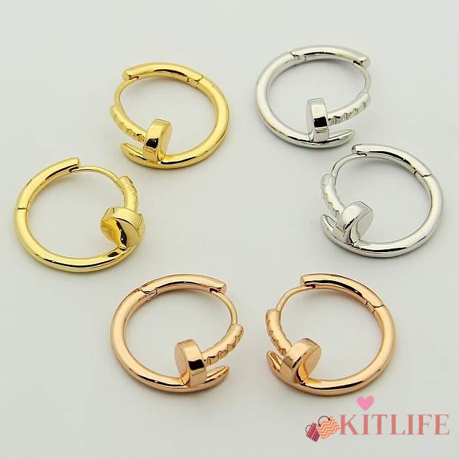 Kitlife Cartier Juste un Clou Hoop Earrings Small Model In Gold / Rose Gold / Siver - 1