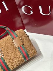Kitlife Gucci Mini GG Handbag Brown Suede 859975 20x13x13cm  - 6