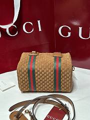 Kitlife Gucci Mini GG Handbag Brown Suede 859975 20x13x13cm  - 5
