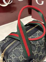 Kitlife Gucci Mini GG Handbag Navy And White GG Denim 859975 20x13x13cm  - 5