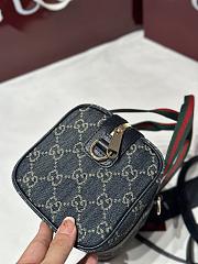 Kitlife Gucci Mini GG Handbag Navy And White GG Denim 859975 20x13x13cm  - 4