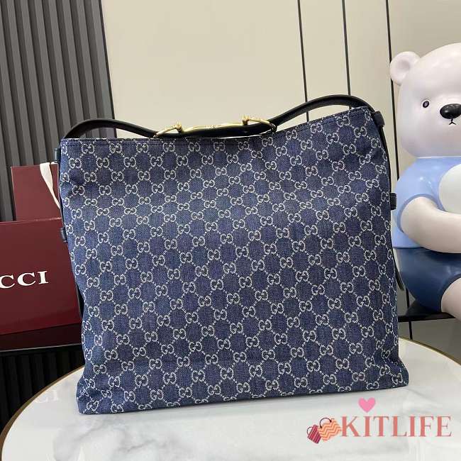 Kitlife Gucci Beatrix Large Tote Bag Dark Blue Denim 850546 40x36x12cm  - 1