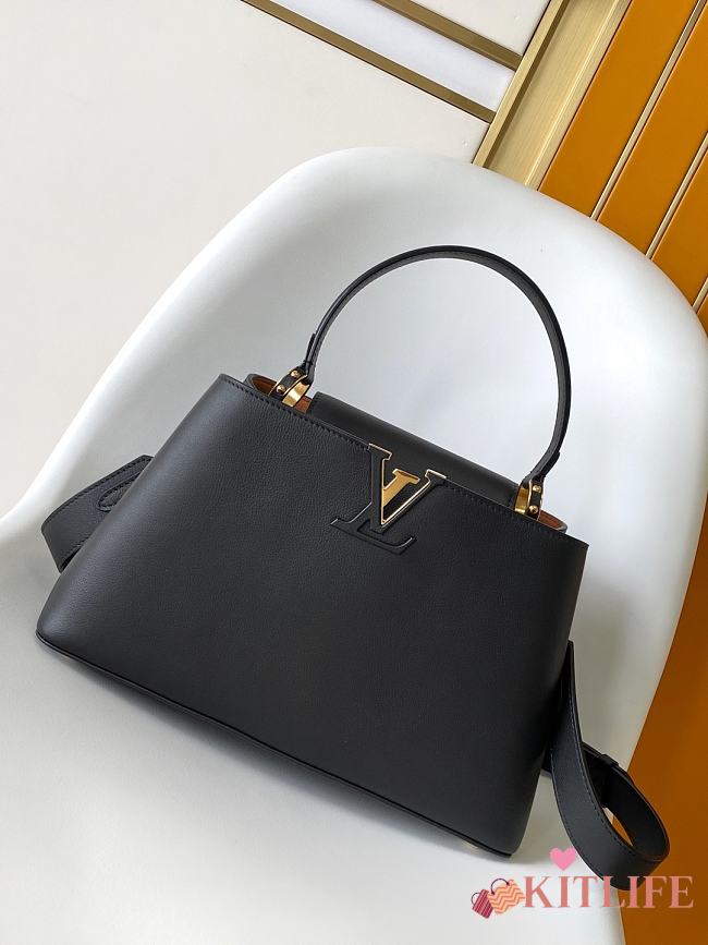 Kitlife Louis Vuitton Capucines Souple Medium Bag Black M14370 33x24x12cm  - 1