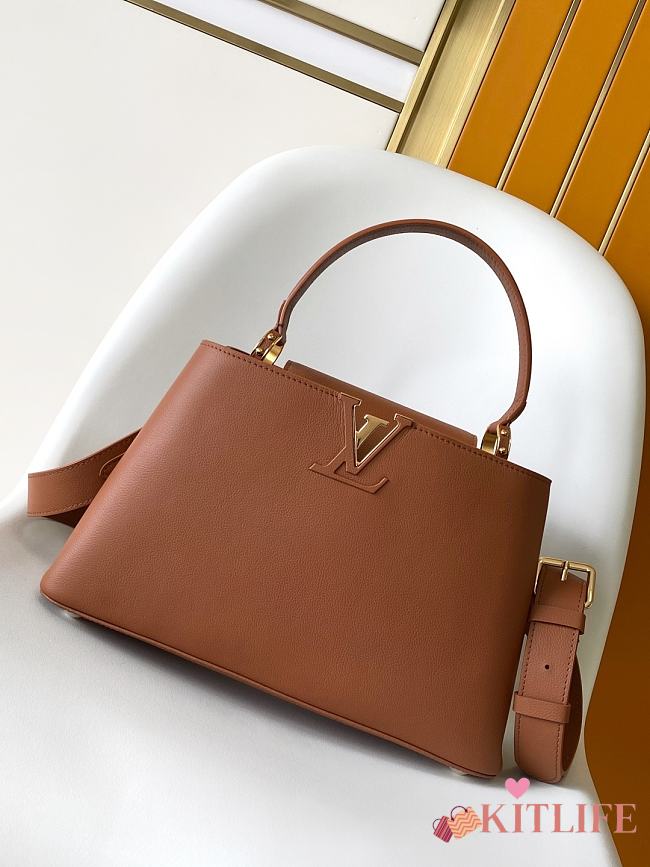 Kitlife Louis Vuitton Capucines Souple Medium Bag Brown M14371 33x24x12cm  - 1