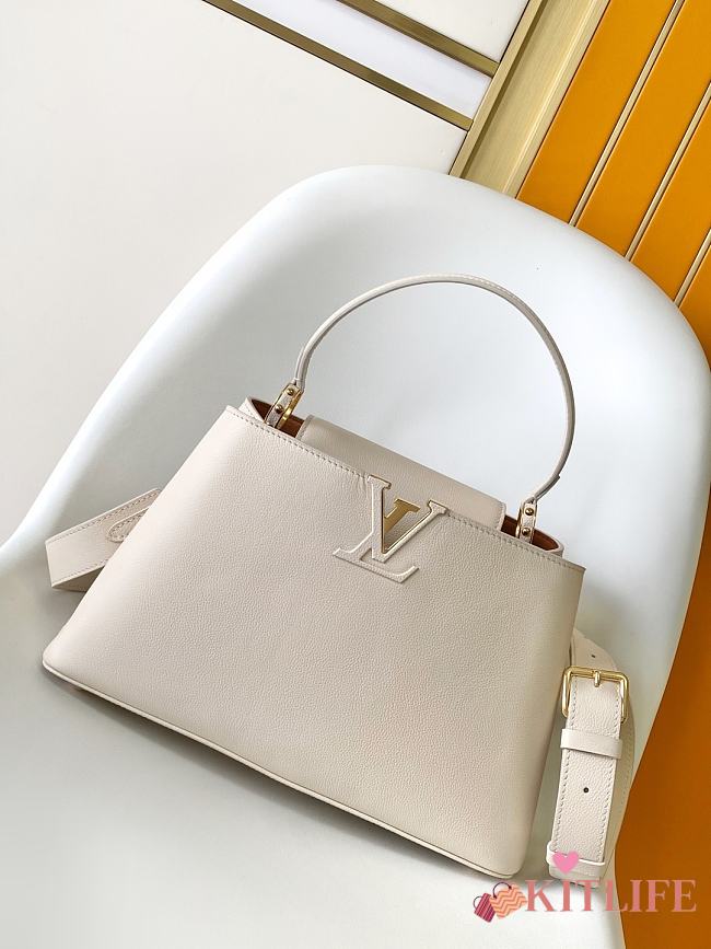 Kitlife Louis Vuitton Capucines Souple Medium Bag Off-White M14979 33x24x12cm  - 1