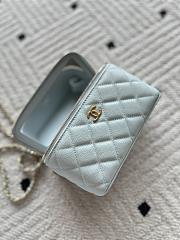 Kitlife Chanel Vanity Blue Grained Leather AP3940 17x9.5x8cm - 6