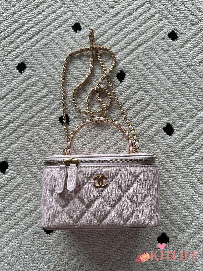 Kitlife Chanel Vanity Pink Grained Leather AP3940 17x9.5x8cm  - 1