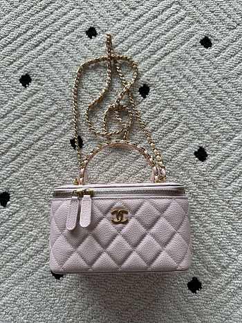 Kitlife Chanel Vanity Pink Grained Leather AP3940 17x9.5x8cm 