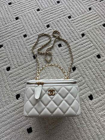 Kitlife Chanel Vanity White Grained Leather AP3940 17x9.5x8cm 